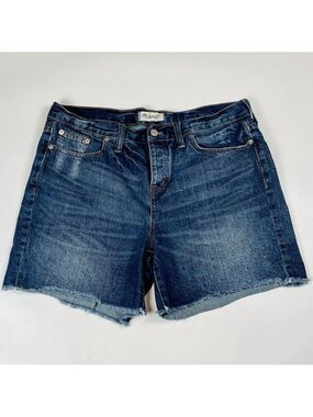 Madewell Women's mid rise 4.5 inseam Blue Denim cut off Shorts size 28